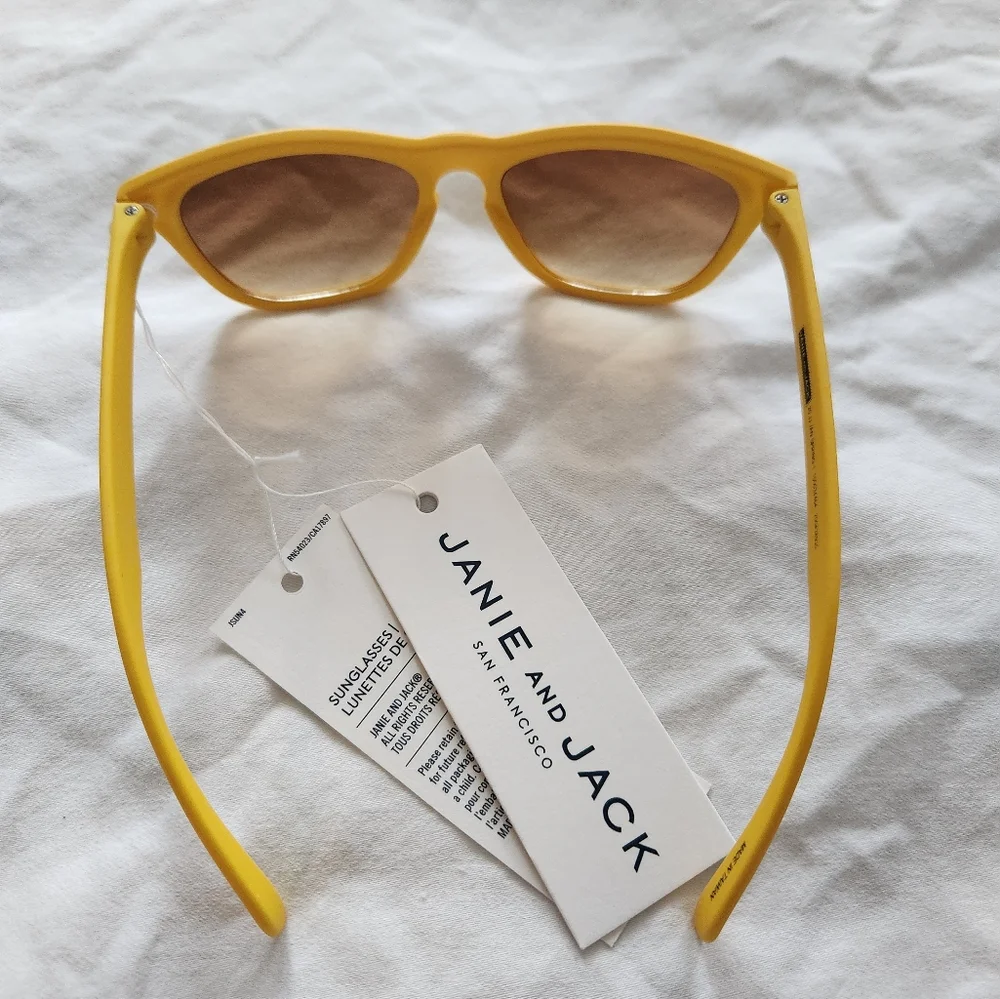 Janie and Jack Yellow Kids Sunglasses with Brown Gradient Lenses